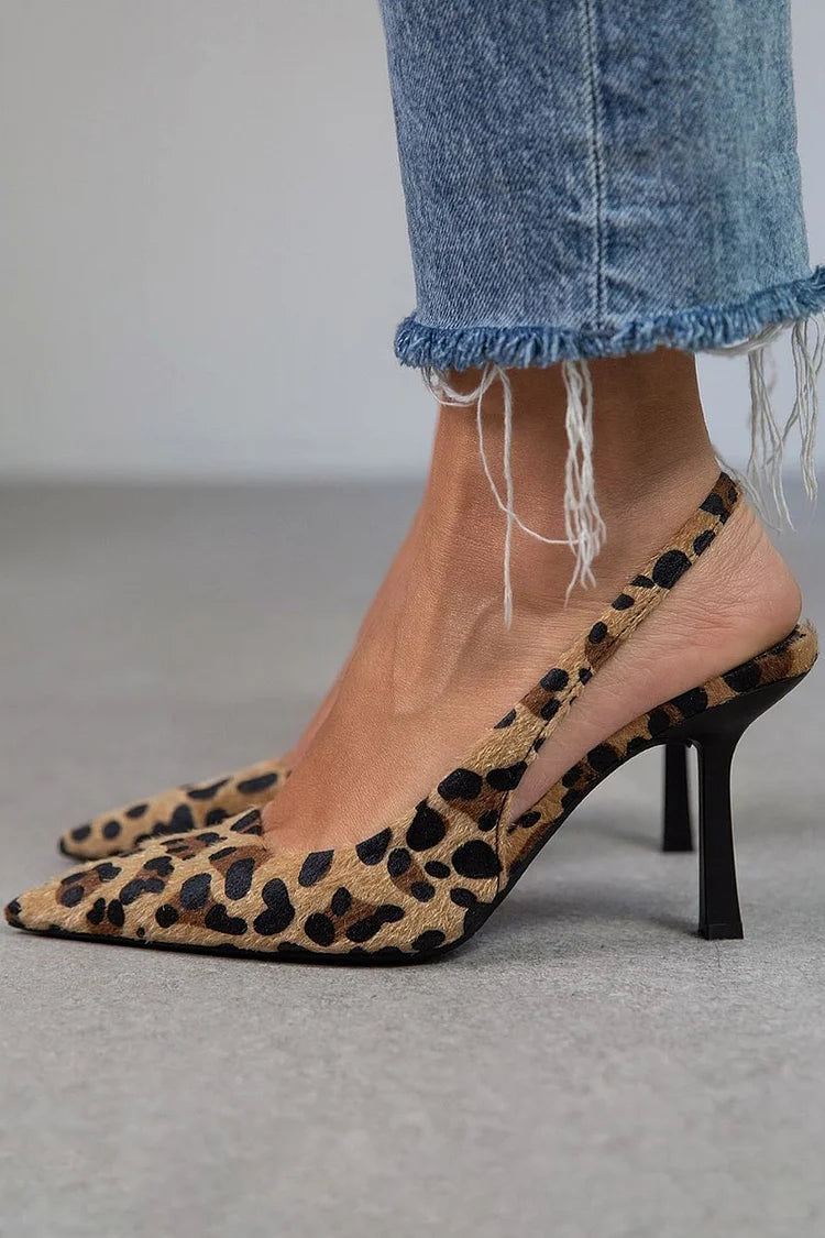 Maria | Pointed Toe Leopard Print Heels