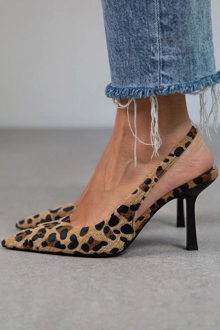 Maria | Pointed Toe Leopard Print Heels