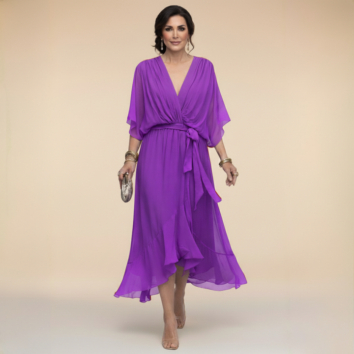 Emily | Chiffon Dress with V-Neck