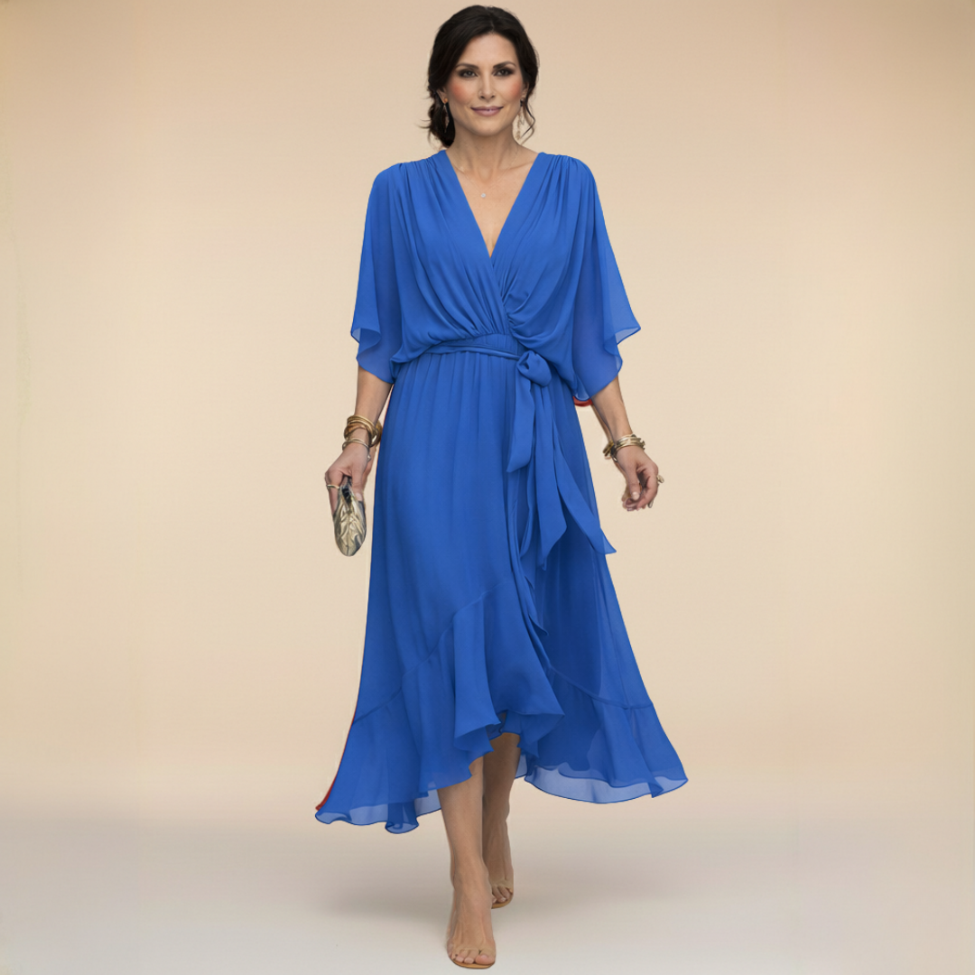 Emily | Chiffon Dress with V-Neck