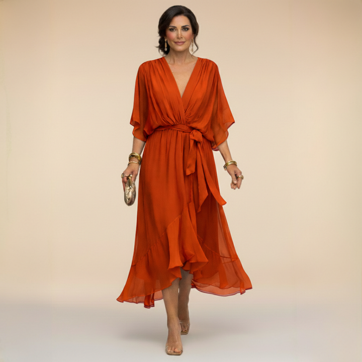 Emily | Chiffon Dress with V-Neck