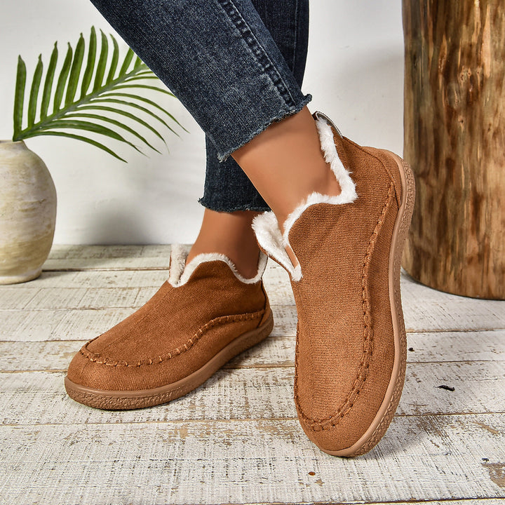 Sab™ | Warm Fur Lined Slip-On Ankle Boots with Anti-slip Thick Sole