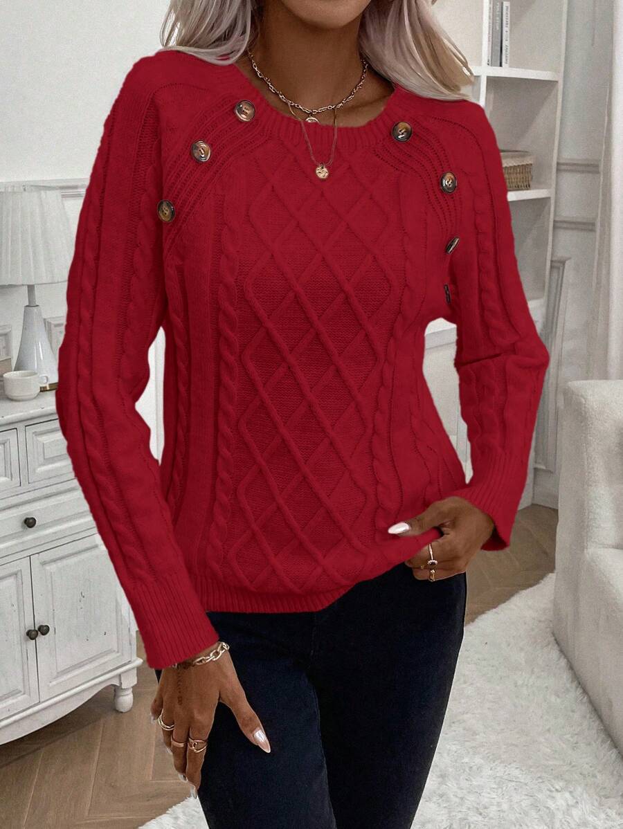Betsy™ | Button-Detail Cable Jumper