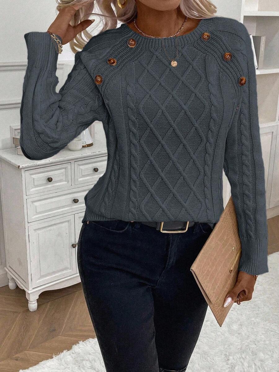 Betsy™ | Button-Detail Cable Jumper