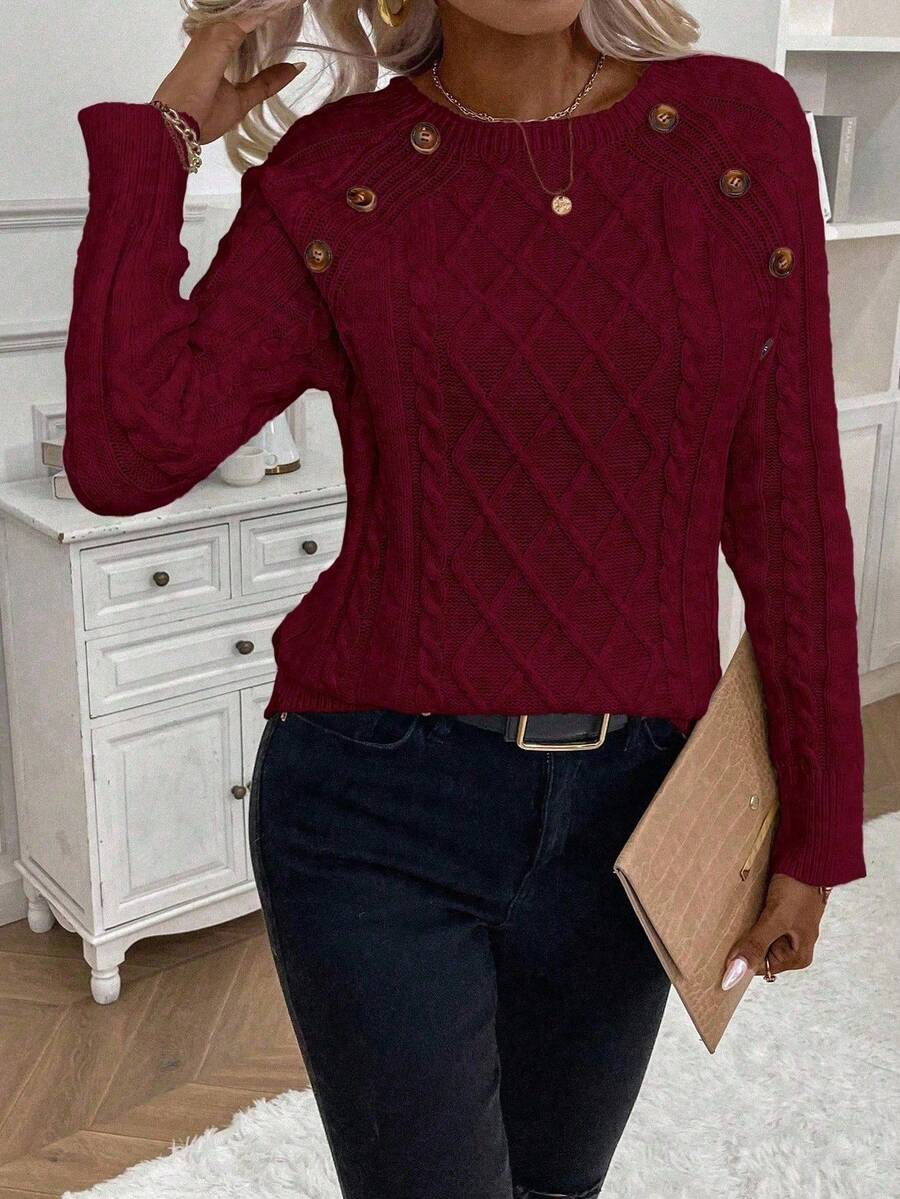 Betsy™ | Button-Detail Cable Jumper