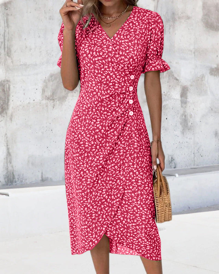 Charlene™ | Fresh Bloom V-Neck Dress