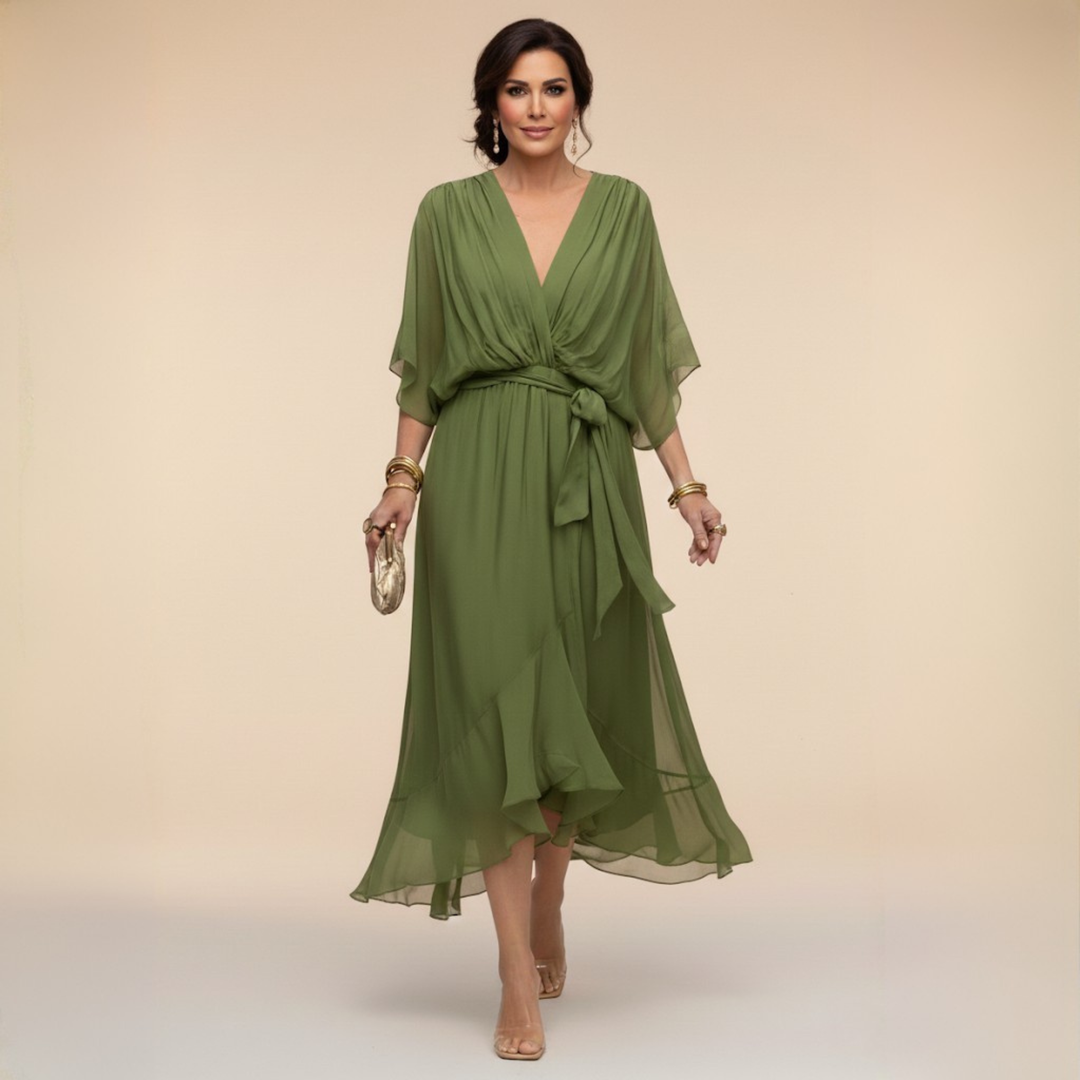 Emily | Chiffon Dress with V-Neck