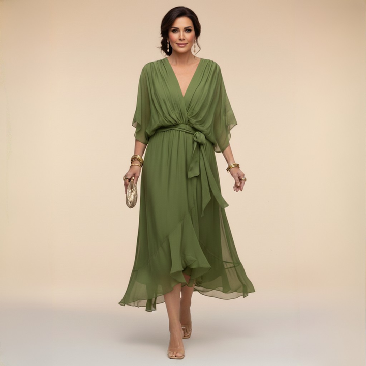 Emily | Chiffon Dress with V-Neck