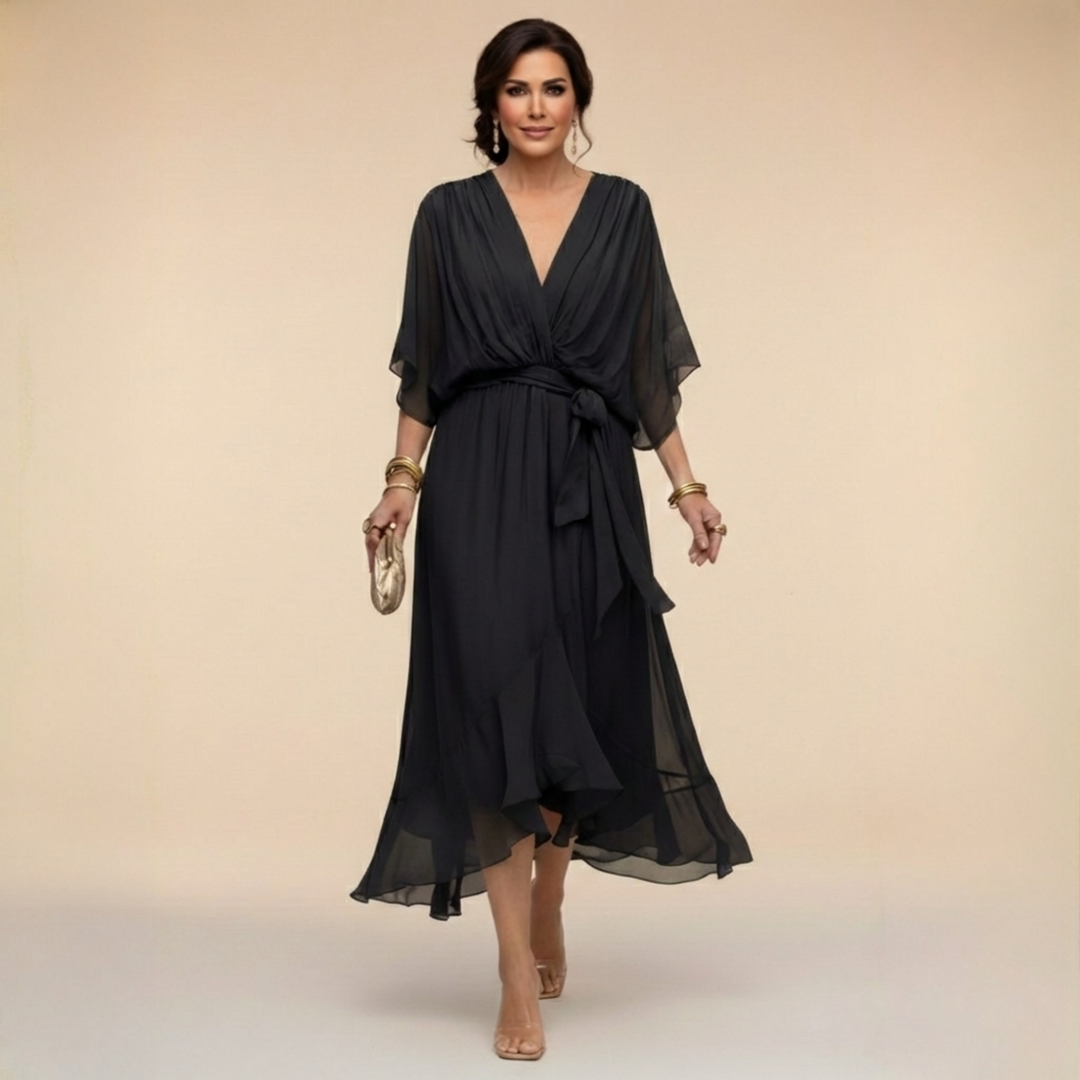 Emily | Chiffon Dress with V-Neck