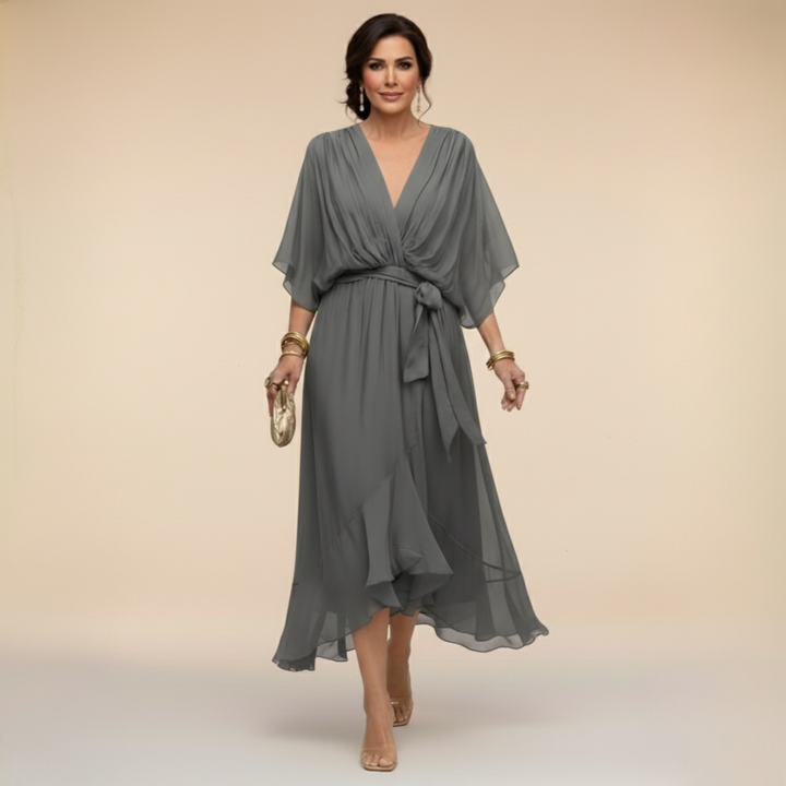 Emily | Chiffon Dress with V-Neck