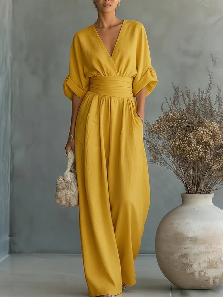 Hilda | Elegant Jumpsuit with V-Neck and Wide Legs