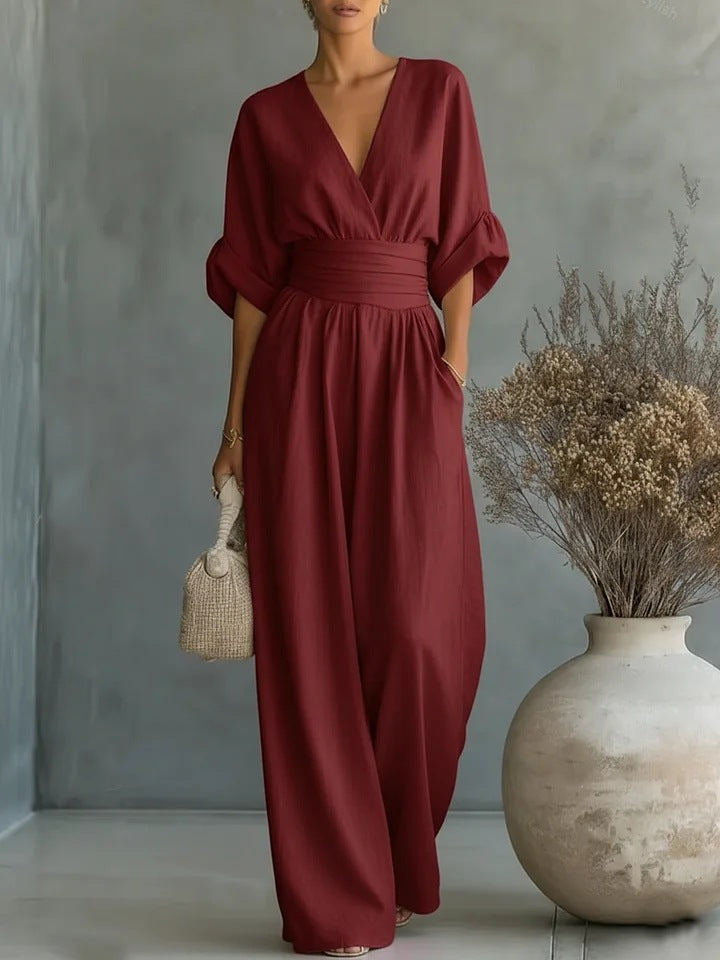 Hilda | Elegant Jumpsuit with V-Neck and Wide Legs
