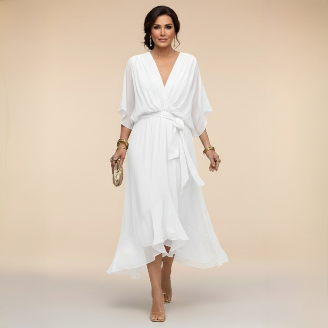 Emily | Chiffon Dress with V-Neck