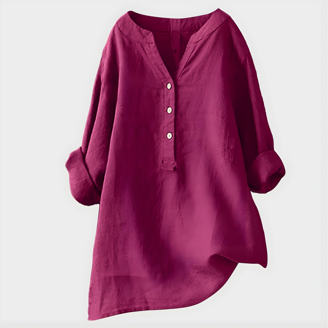 Caroline | Elegant V-Neck Blouse