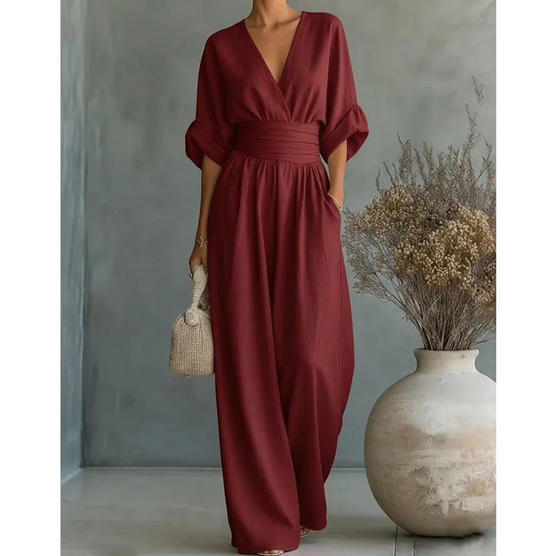 Hilda | Elegant Jumpsuit with V-Neck and Wide Legs