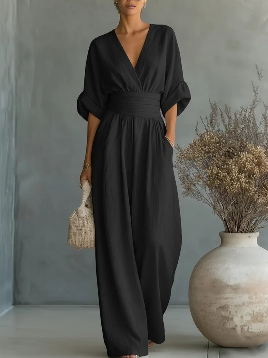 Hilda | Elegant Jumpsuit with V-Neck and Wide Legs