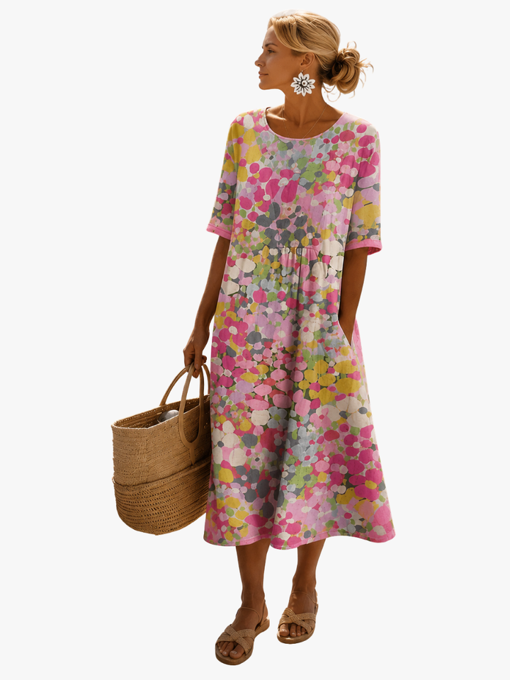 Esther | Elegant Midi Floral Dress
