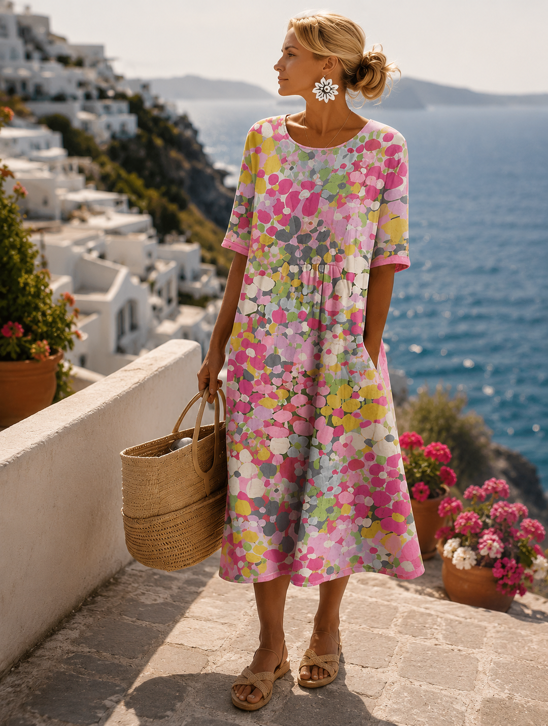 Esther | Elegant Midi Floral Dress