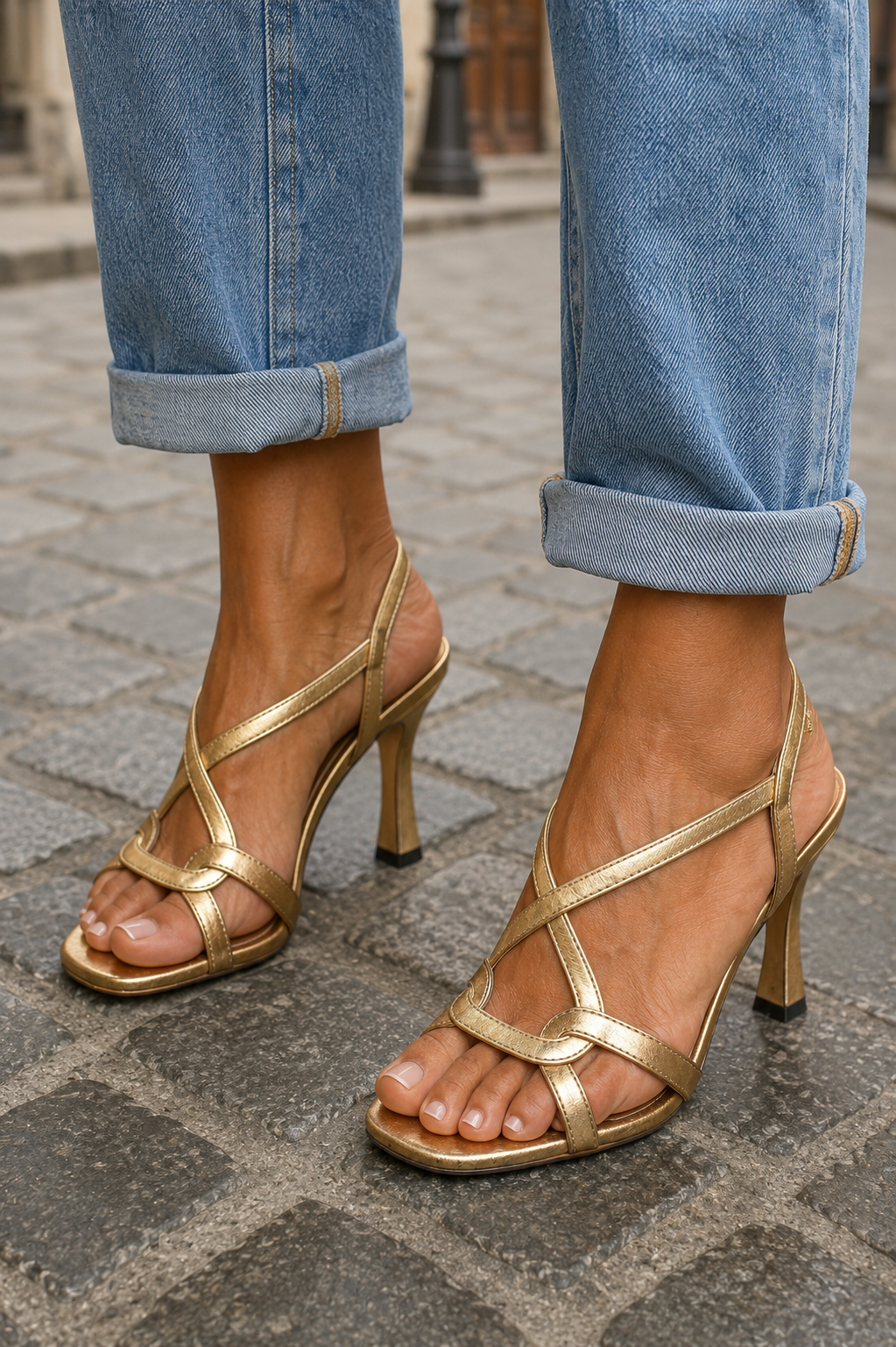 Dina | Golden Summer Charm Heels