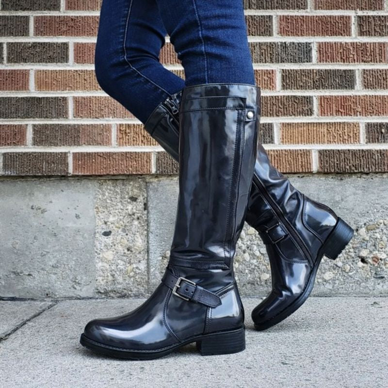 Marj™ | Classic Round Toe Knee-High Boots