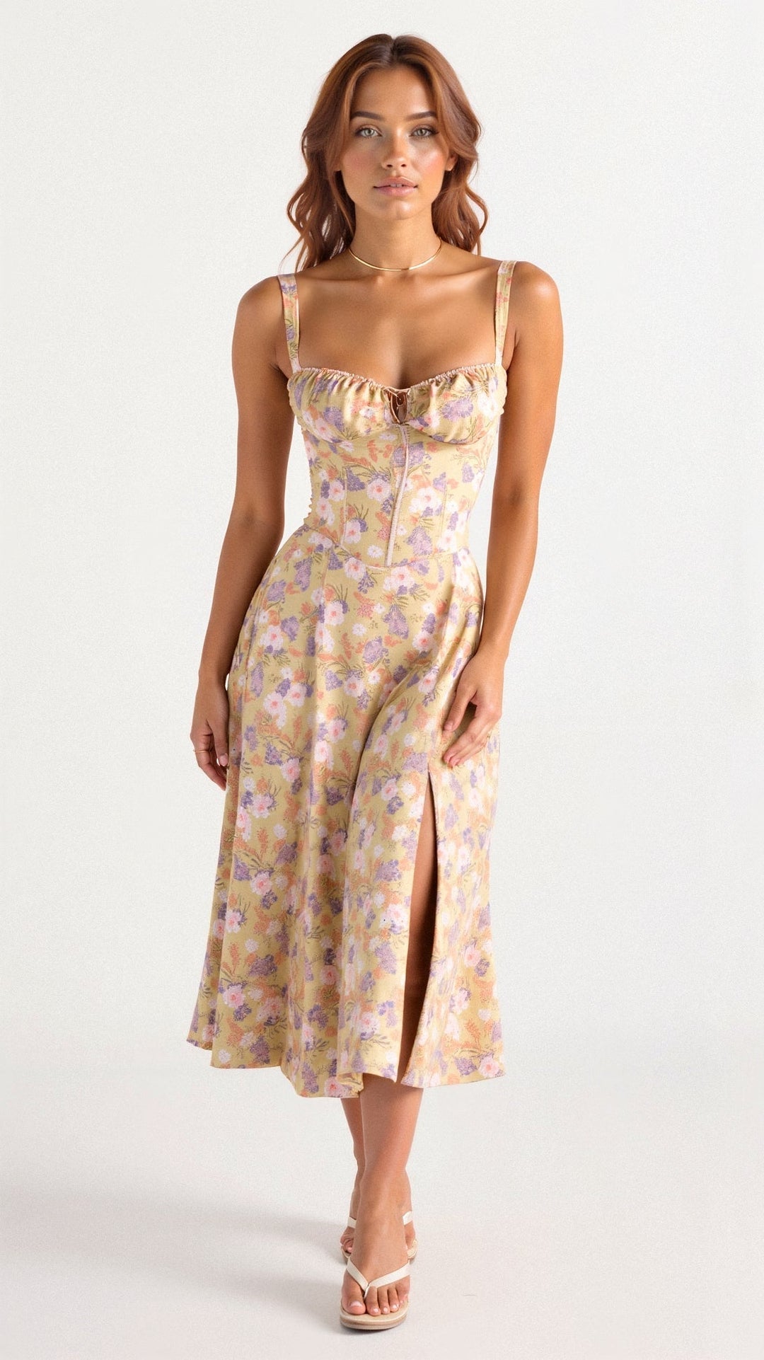 Selena | Floral Midi Dress