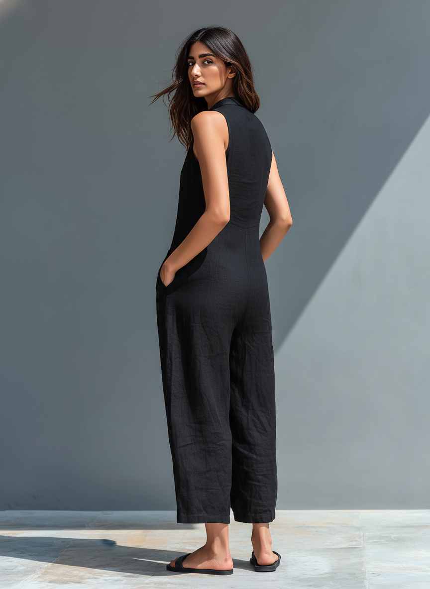 Linda | Sleeveless Linen Jumpsuit