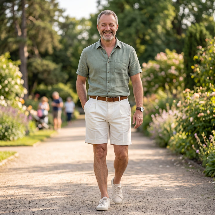 Henry | Summer Pleated Chino Shorts