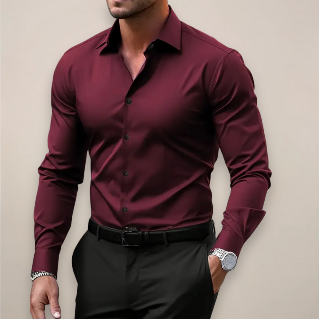 Jalen | Long-Sleeve Shirt – Classic Notched Collar, Versatile Smart Style
