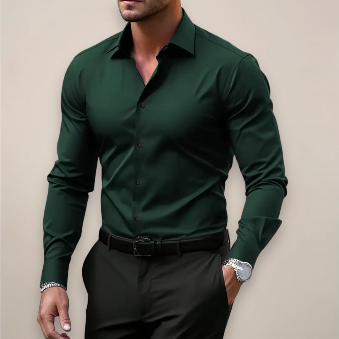 Jalen | Long-Sleeve Shirt – Classic Notched Collar, Versatile Smart Style