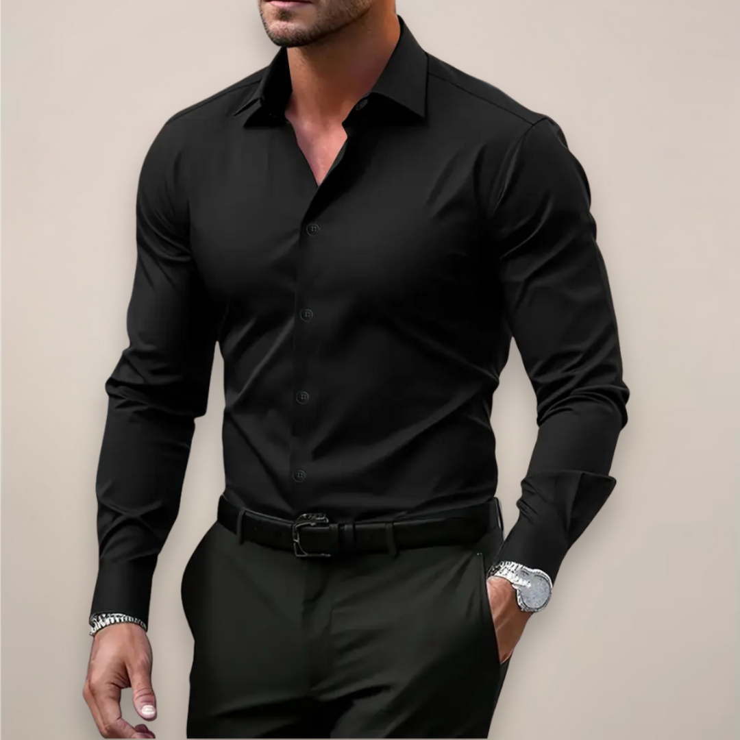 Jalen | Long-Sleeve Shirt – Classic Notched Collar, Versatile Smart Style