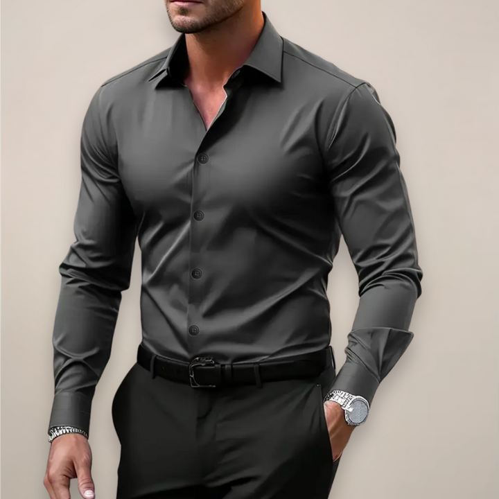 Jalen | Long-Sleeve Shirt – Classic Notched Collar, Versatile Smart Style