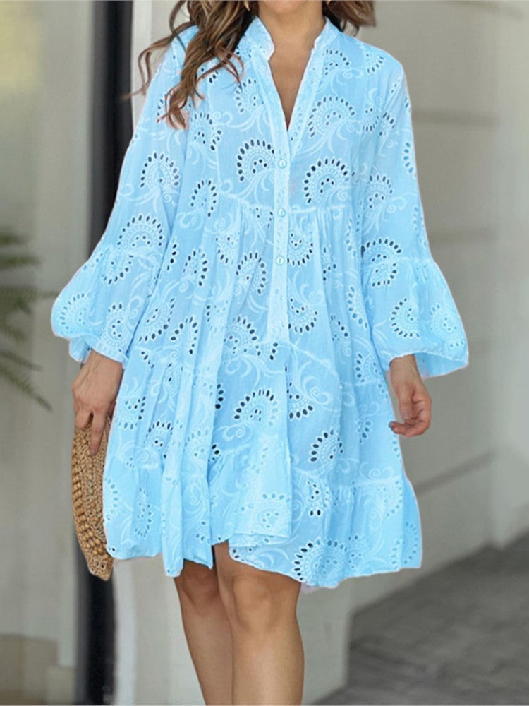 Vivian™ | Pattern Tiered Mini Dress