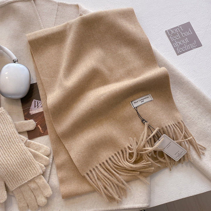 KHIONNE™ | Comfy Soft Plain Tassel Scarf Shawls