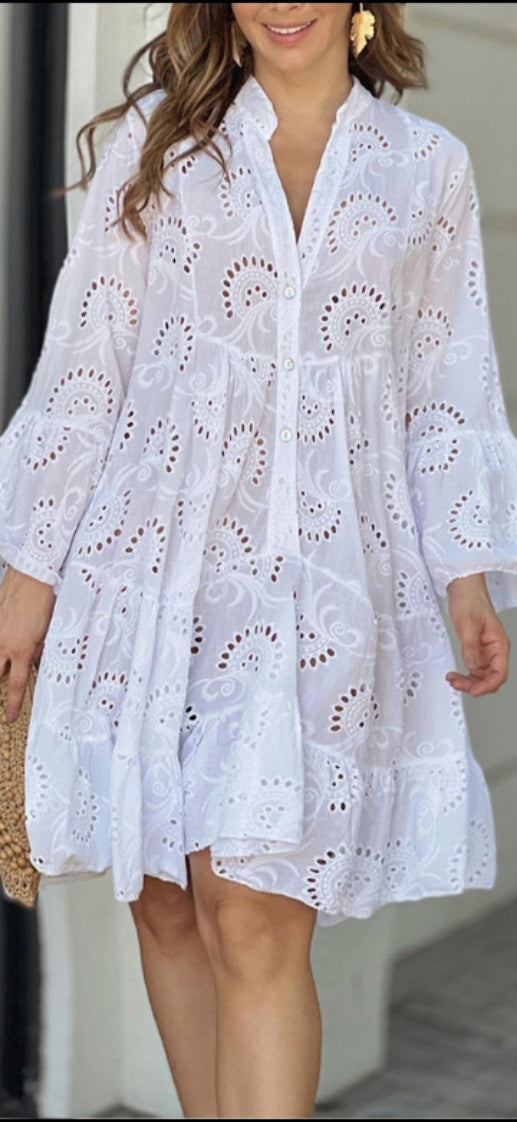 Vivian™ | Pattern Tiered Mini Dress