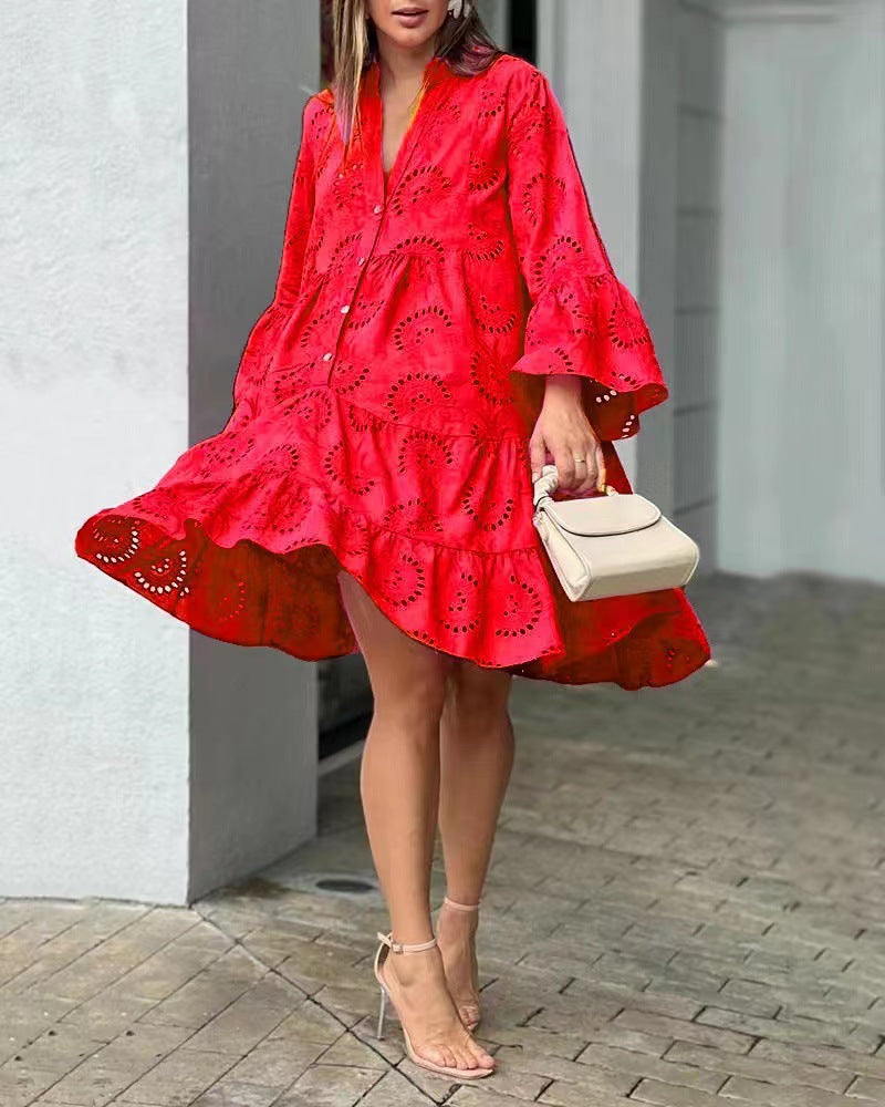 Vivian™ | Pattern Tiered Mini Dress