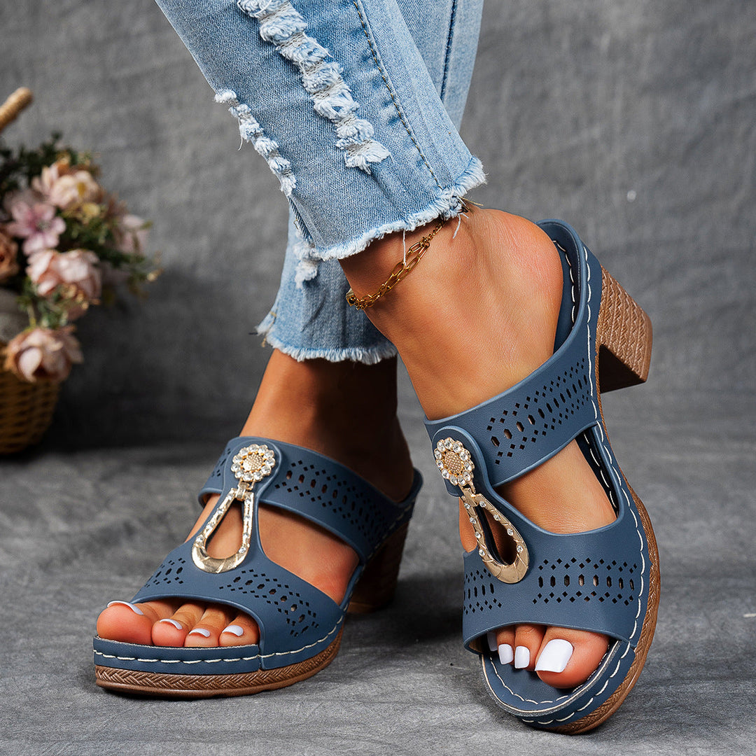 Finley | Women's Orthopedic Rhinestone Flat Sandals