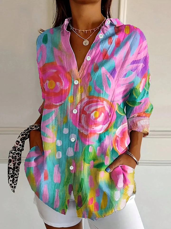 Marie | Colorful Blouse with Playful Print