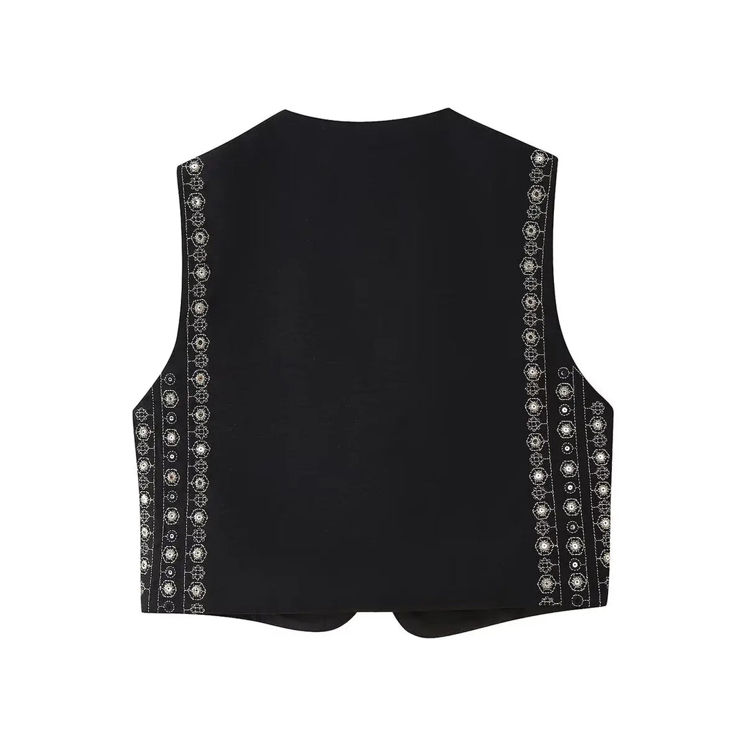 Celestia™ | Sequin Pattern Boho Vest