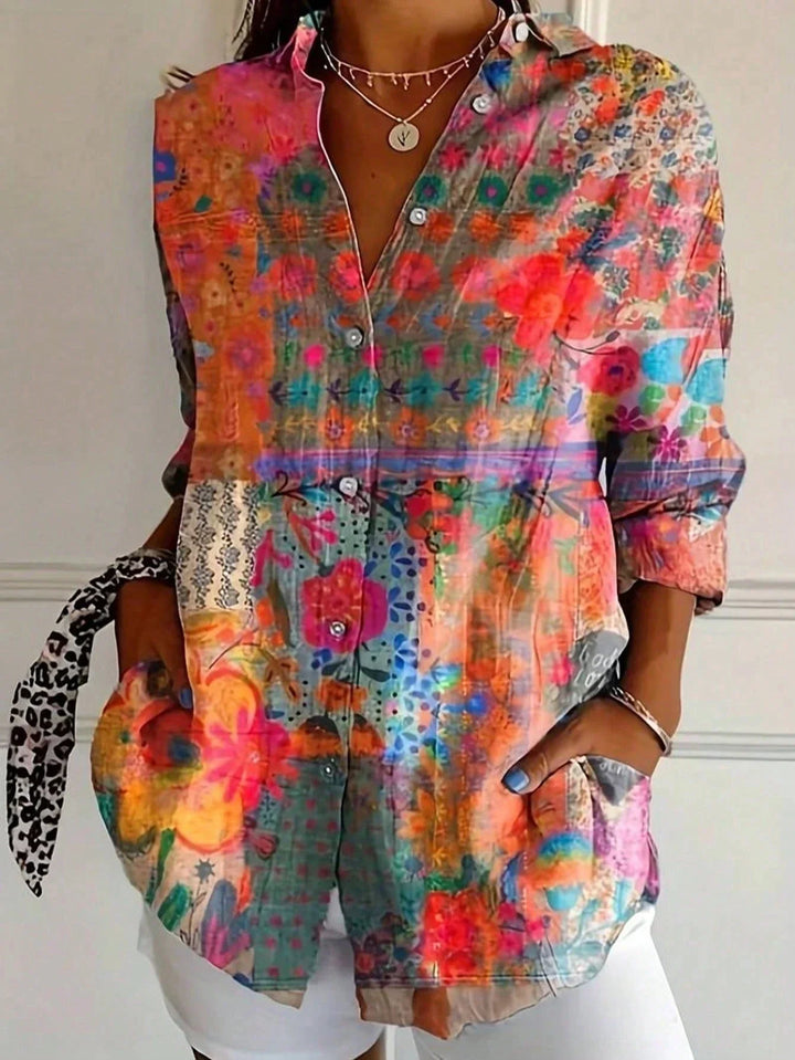 Marie | Colorful Blouse with Playful Print