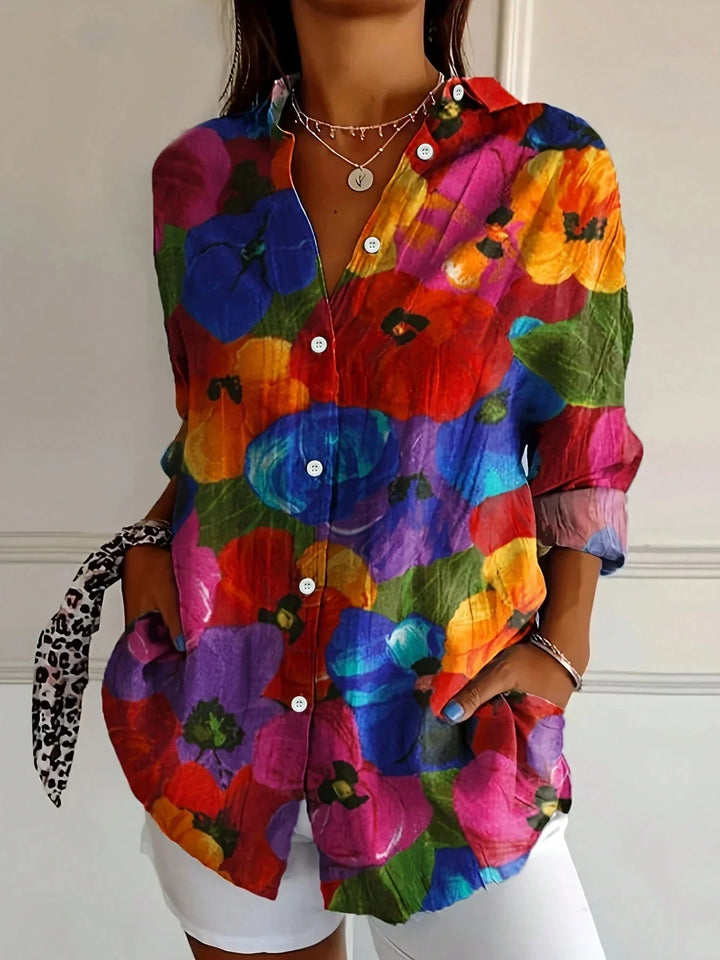 Marie | Colorful Blouse with Playful Print