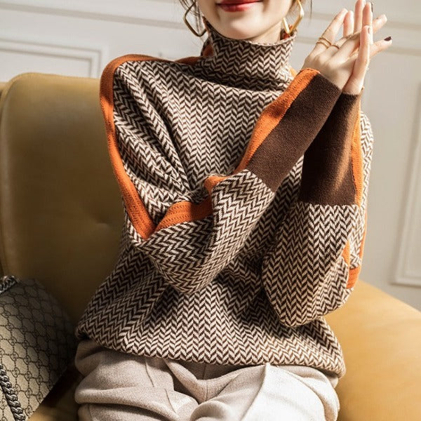 Piper™ | Herringbone Luxe Turtleneck