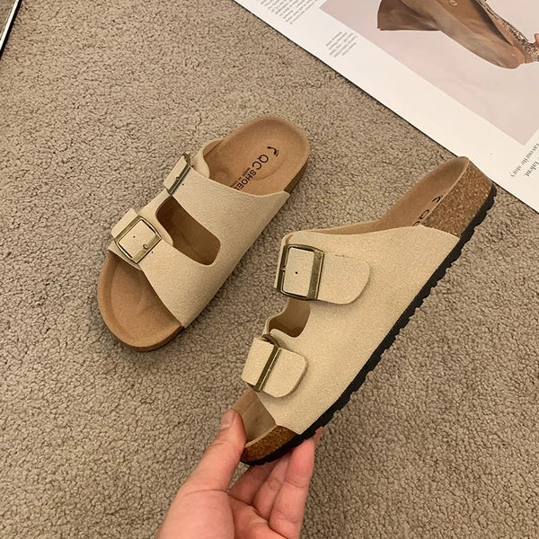 Solange | Women's Cushioned Slip-On Buckle Sandals