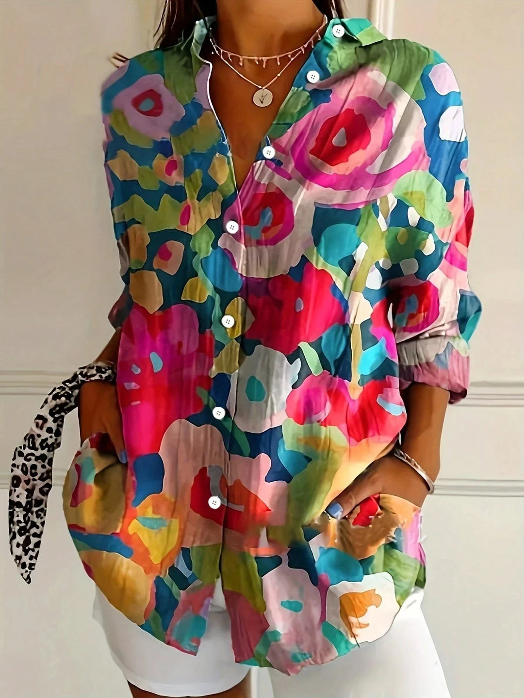 Marie | Colorful Blouse with Playful Print
