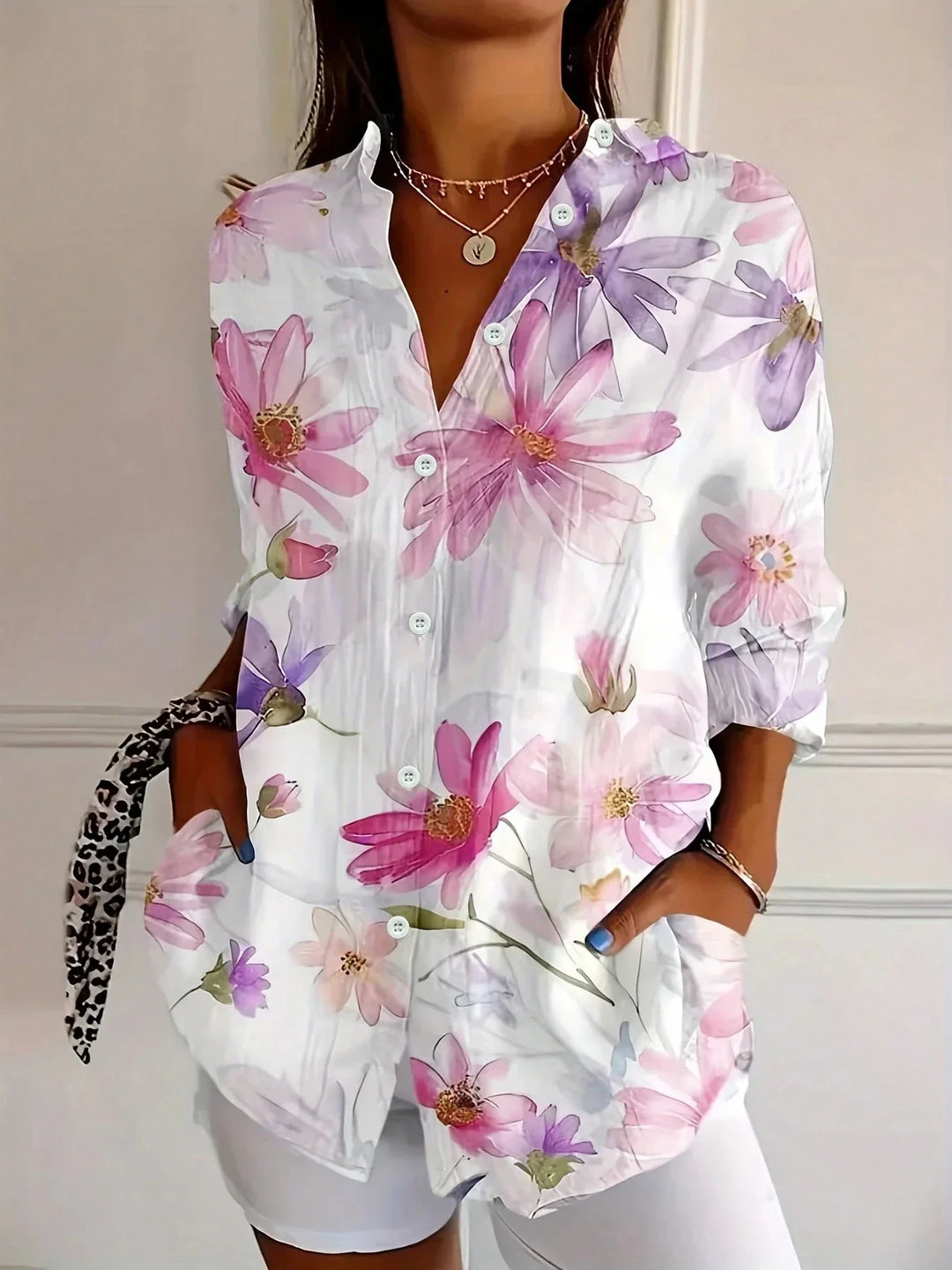 Marie | Colorful Blouse with Playful Print