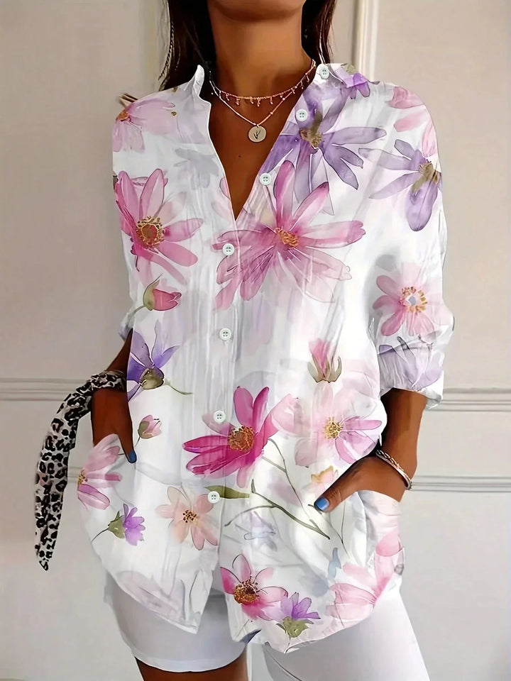 Marie | Colorful Blouse with Playful Print