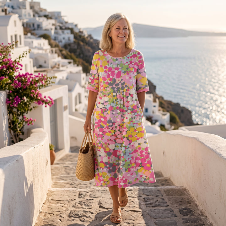 Esther | Elegant Midi Floral Dress