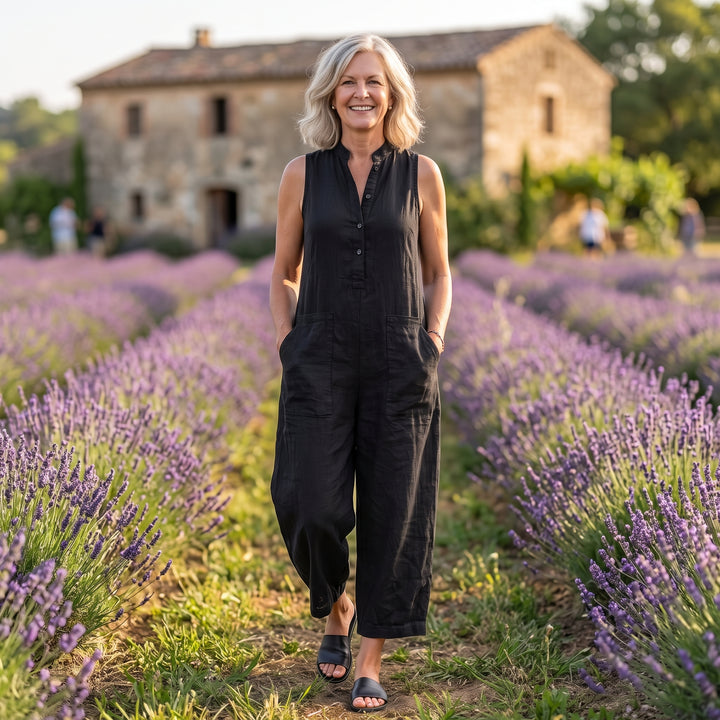 Linda | Sleeveless Linen Jumpsuit
