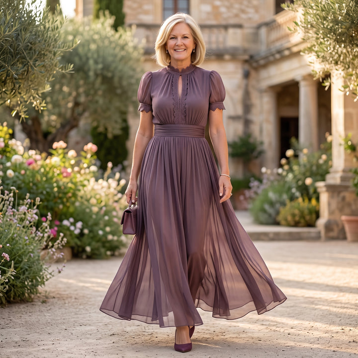 Ashley | Vintage Elegant Chiffon Maxi Dress