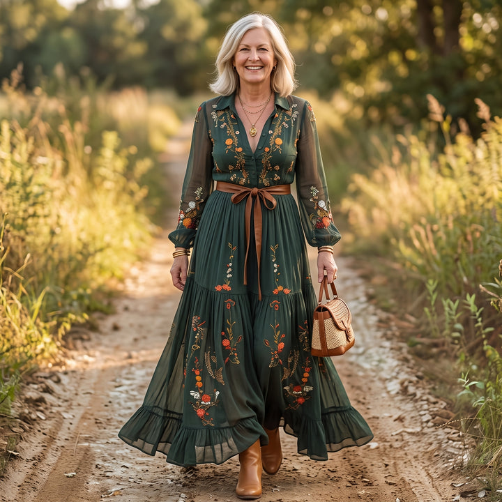 Selvara™ | Bohemian Floral Maxi Dress