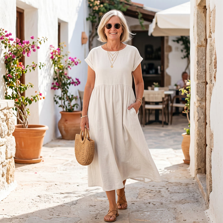 Gabrielle | Timeless Elegance Fluid Midi Dress